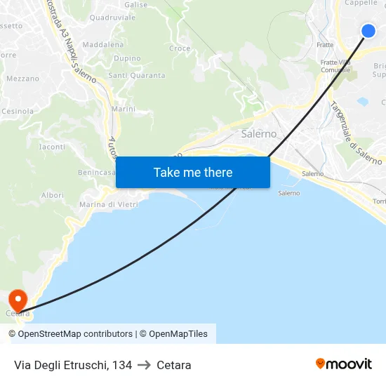Etruscan Street, 134 to Cetara map