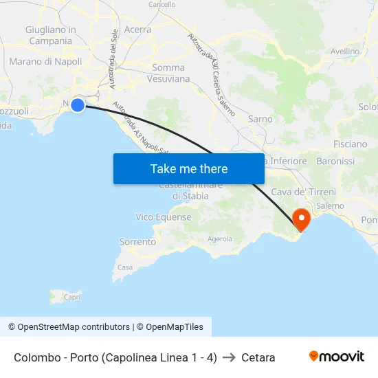 Colombo - Port (Line 1 - 4 Terminal) to Cetara map