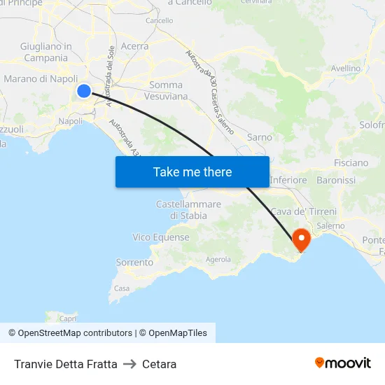 Tranvie Detta Fratta to Cetara map