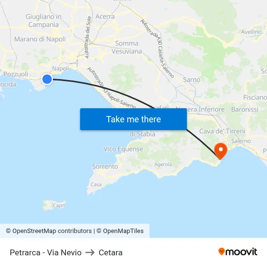 Petrarch - Nevio Street to Cetara map