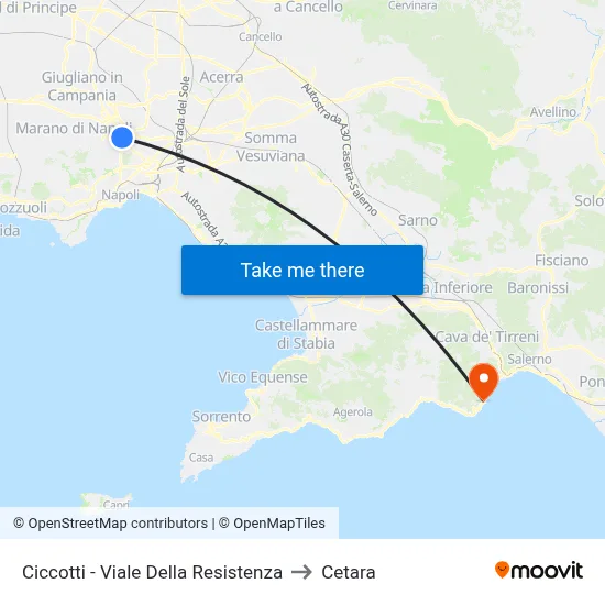 Ciccotti - Resistance Avenue to Cetara map