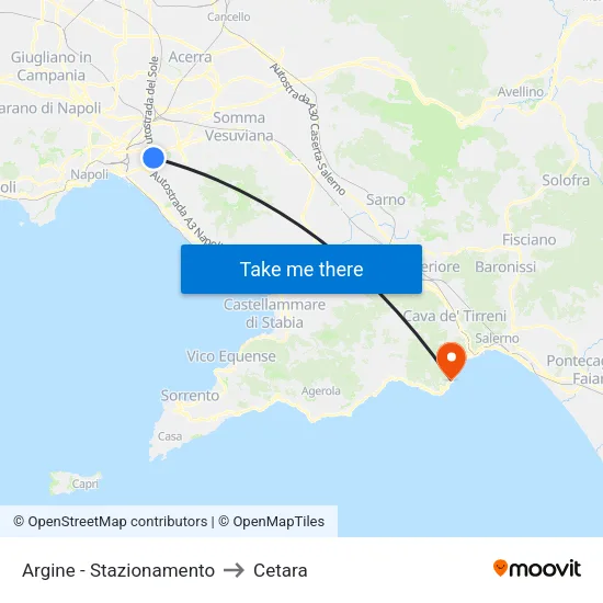 Argine - Layover to Cetara map
