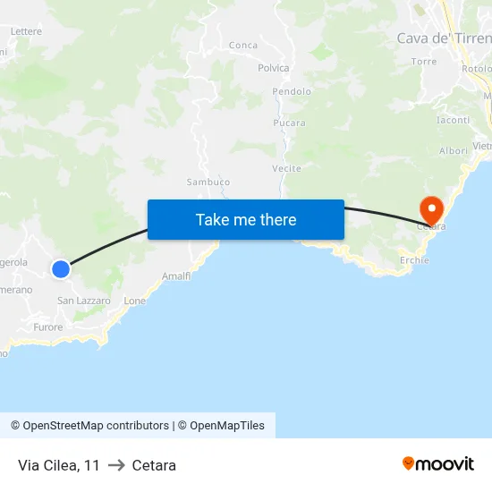 Cilea Street, 11 to Cetara map