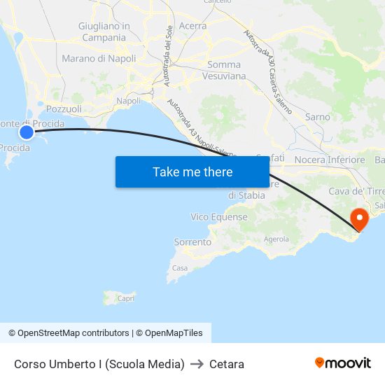 Corso Umberto I (Scuola Media) to Cetara map