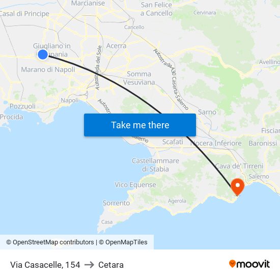 Via Casacelle, 154 to Cetara map