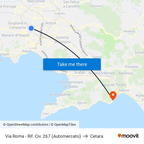 Via Roma - Rif. Civ. 267 (Automercato) to Cetara map