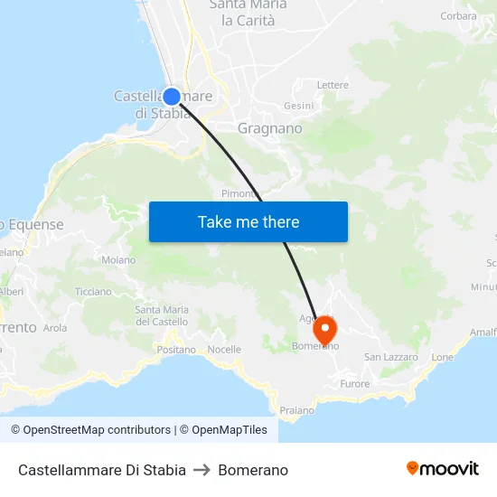 Castellammare Di Stabia to Bomerano map