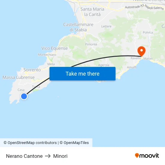 Nerano Cantone to Minori map