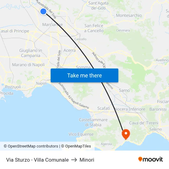 Sturzo Street - Municipal Park to Minori map