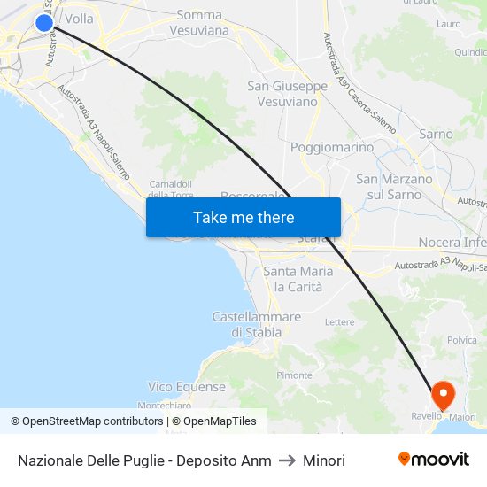 Nazionale Delle Puglie - Deposito Anm to Minori map