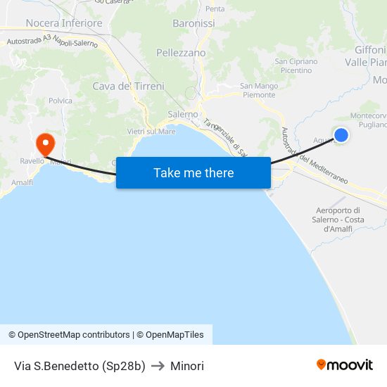 Via S.Benedetto (Sp28b) to Minori map