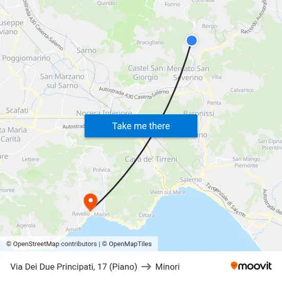 Via dei Due Principati, 17 (Piano) to Minori map