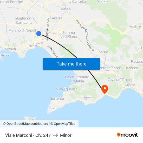 Viale Marconi - Civ. 247 to Minori map