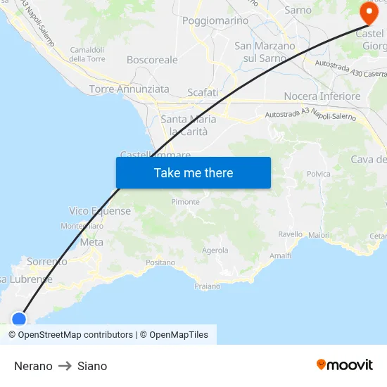 Nerano to Siano map