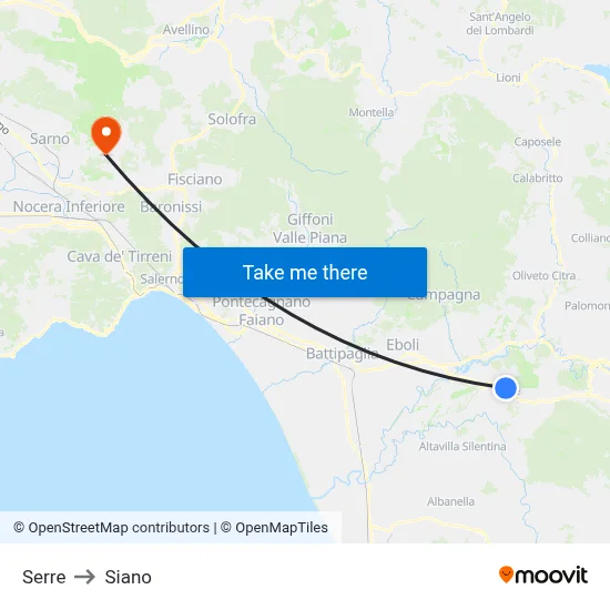 Greenhouses to Siano map