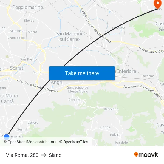 Roma Street, 280 to Siano map
