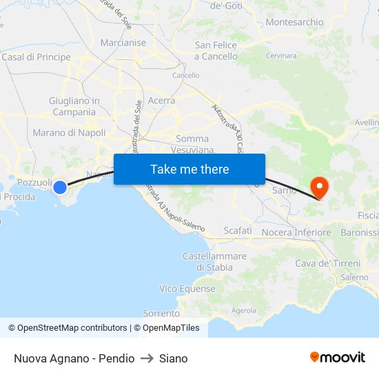 Nuova Agnano - Pendio to Siano map