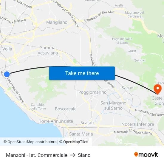 Manzoni - Commercial Institute to Siano map