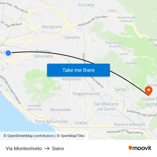 Monteoliveto Street to Siano map