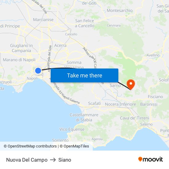 Nuova Del Campo to Siano map