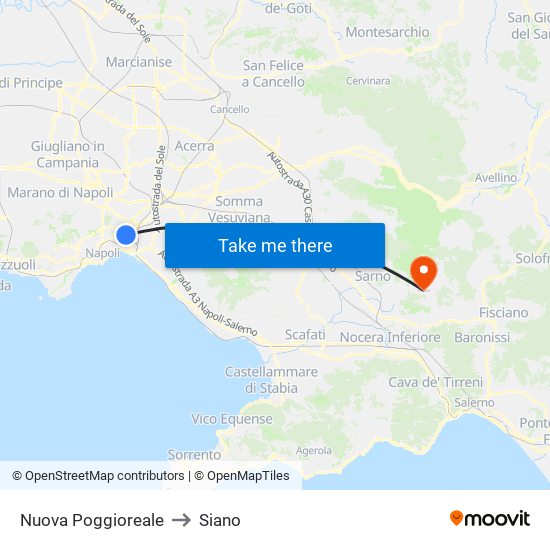 Nuova Poggioreale to Siano map