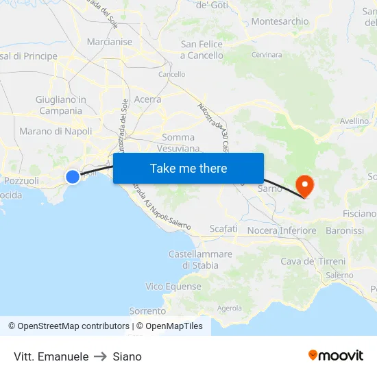 Vitt. Emanuele to Siano map