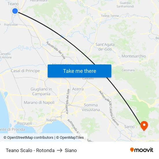 Teano Scalo - Rotonda to Siano map