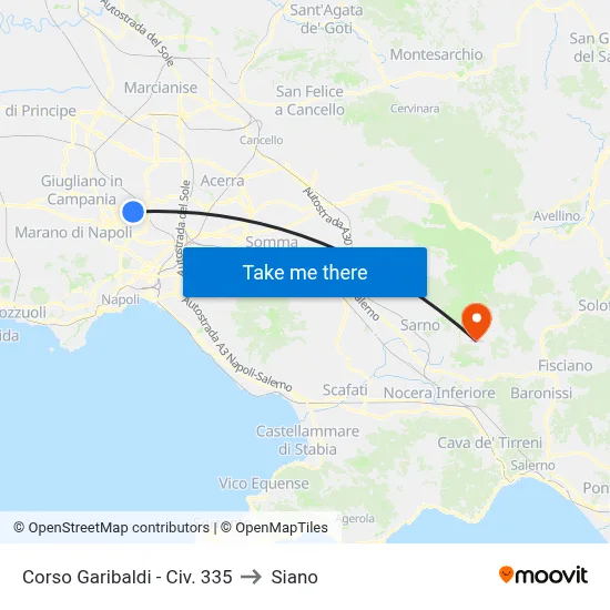 Corso Garibaldi - Civ. 335 to Siano map