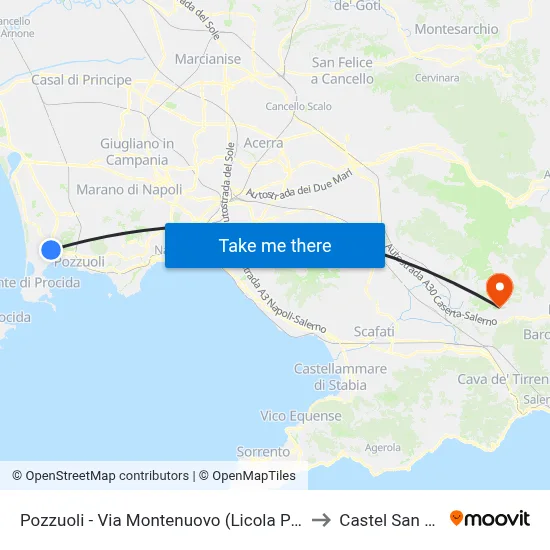 Pozzuoli - Via Montenuovo (Licola Patria - Navidad) to Castel San Giorgio map