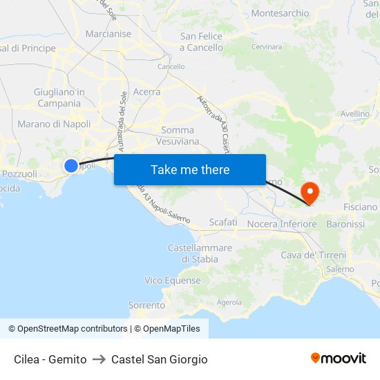 Cilea - Gemito to Castel San Giorgio map
