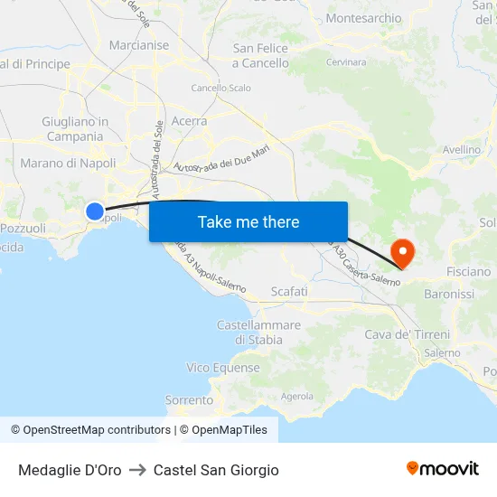 Gold Medals to Castel San Giorgio map