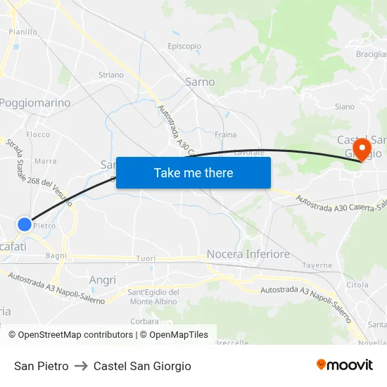 Saint Peter to Castel San Giorgio map