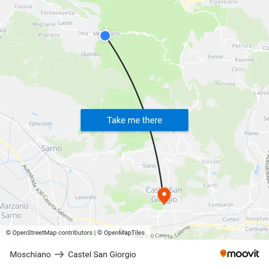 Moschiano to Castel San Giorgio map