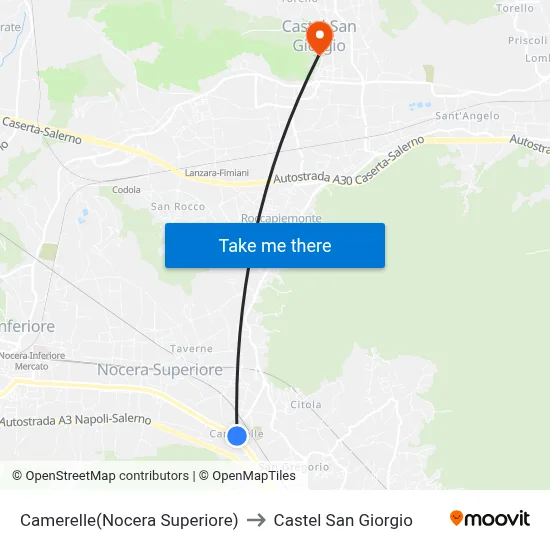 Camerelle (Nocera Superiore) to Castel San Giorgio map