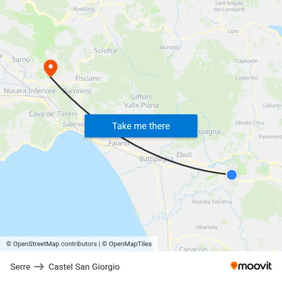 Greenhouses to Castel San Giorgio map
