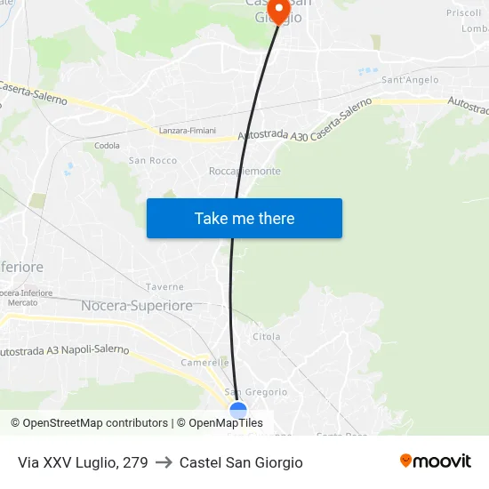 July 25th Street, 279 to Castel San Giorgio map