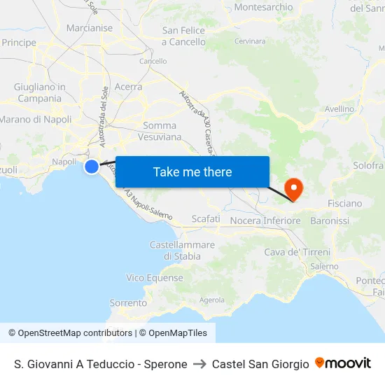 San Giovanni a Teduccio - Sperone to Castel San Giorgio map