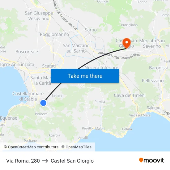 Roma Street, 280 to Castel San Giorgio map