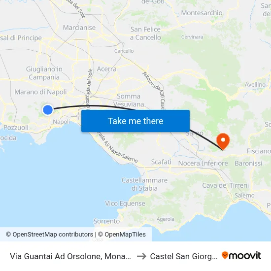 Via Guantai Ad Orsolone, Monaldi to Castel San Giorgio map