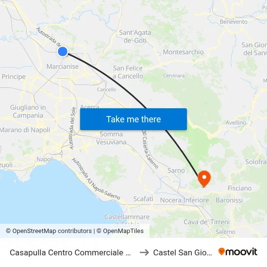 Casapulla Apollo Shopping Center to Castel San Giorgio map