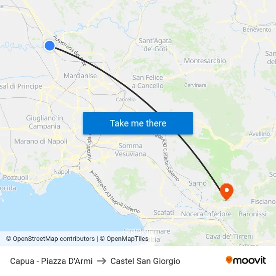 Capua - Piazza D'Armi to Castel San Giorgio map