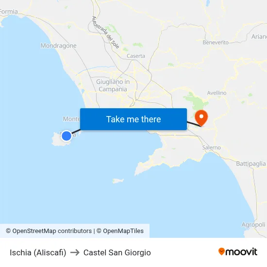 Ischia (Hydrofoils) to Castel San Giorgio map