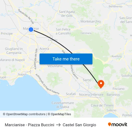 Marcianise - Buccini Square to Castel San Giorgio map
