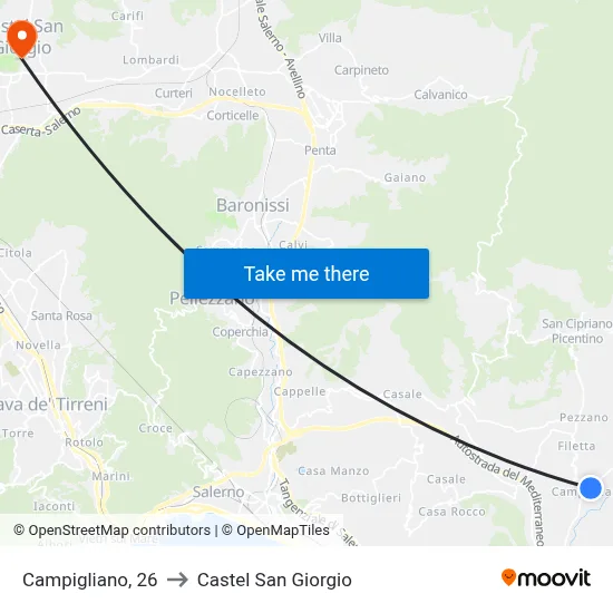 Campigliano, 26 to Castel San Giorgio map
