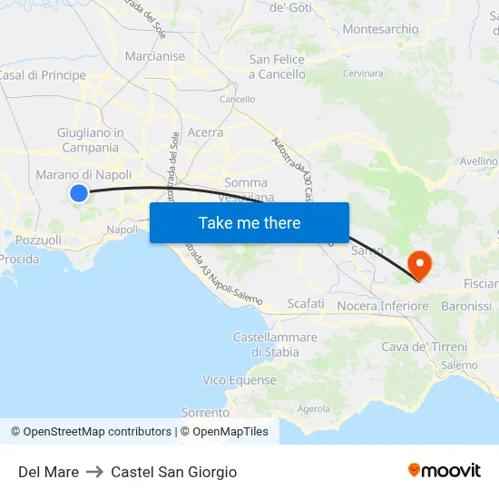 Of the Sea to Castel San Giorgio map