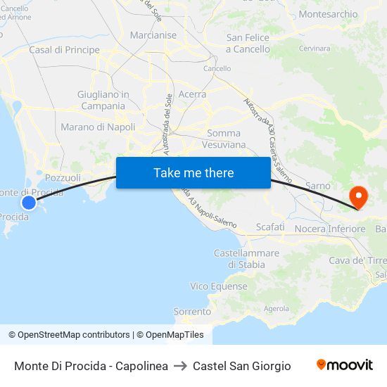 Monte Di Procida - Capolinea to Castel San Giorgio map