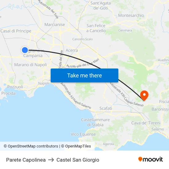 Parete Terminal to Castel San Giorgio map