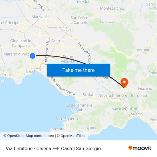 Via Limitone - Chiesa to Castel San Giorgio map