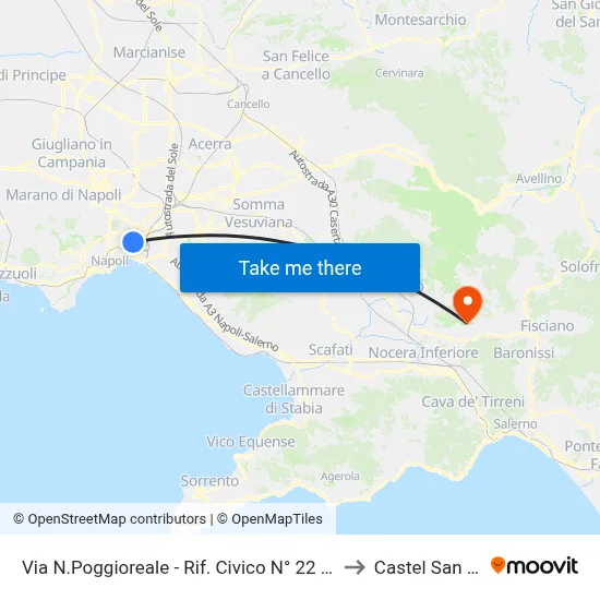 Via N.Poggioreale - Opposite Prison #22 to Castel San Giorgio map