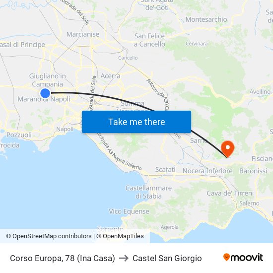 Corso Europa, 78 (Ina Casa) to Castel San Giorgio map